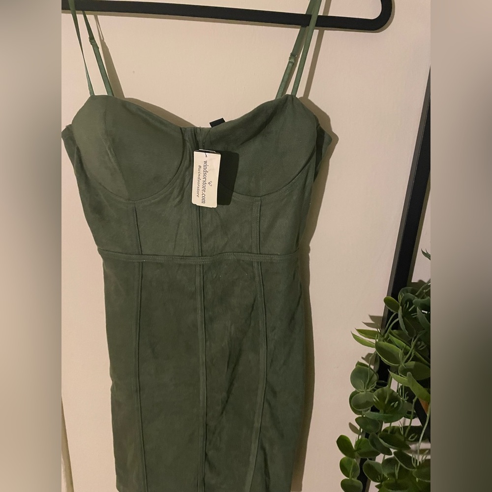 Windsor green dress ( suede material )